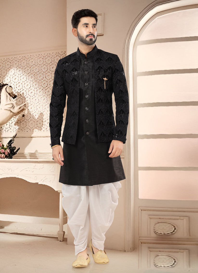 Black Designer Semi Indo Western