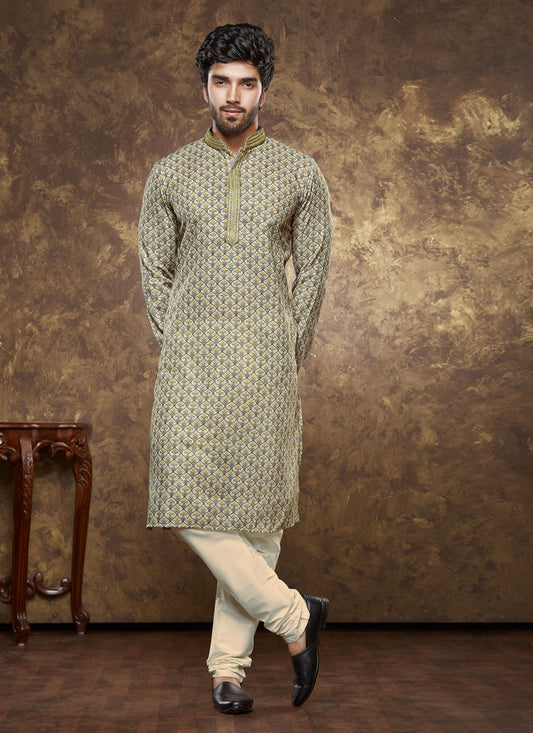 Multicolor Cotton Printed Kurta Pajama Set