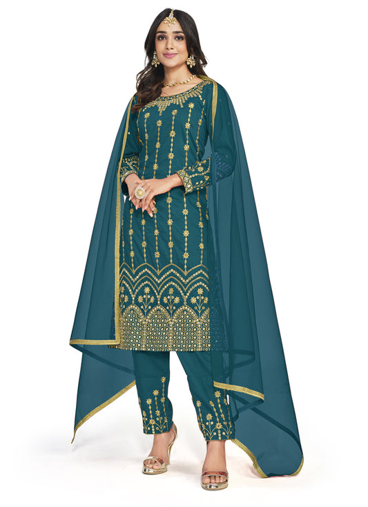 Morpich Silk Embroidered Pant Kameez