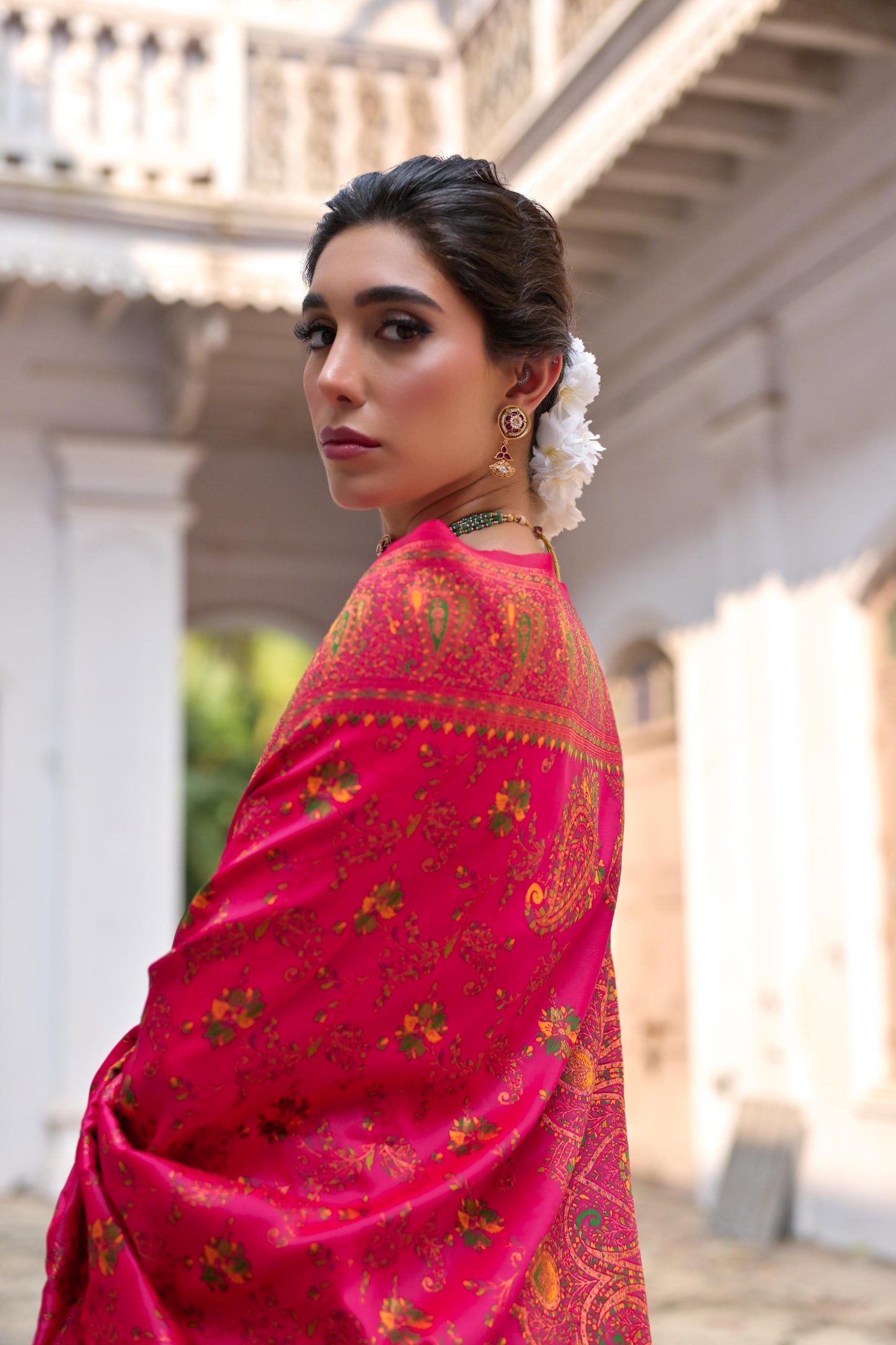 Pink Pashmina Silk Designer Saree for Functions