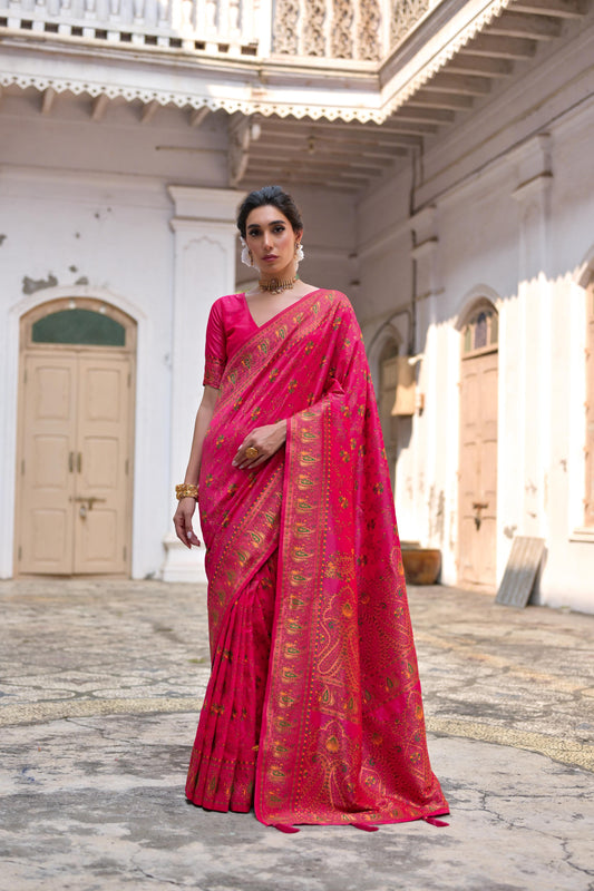 Pink Pashmina Silk Designer Saree for Functions