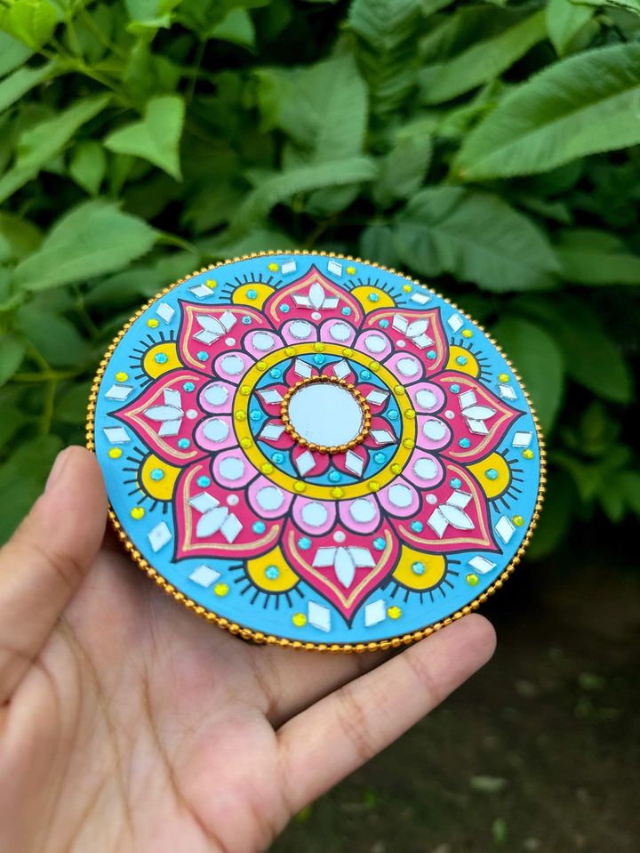 Blue Mandala ArtWork Fridge Magnet (4.5 inches)