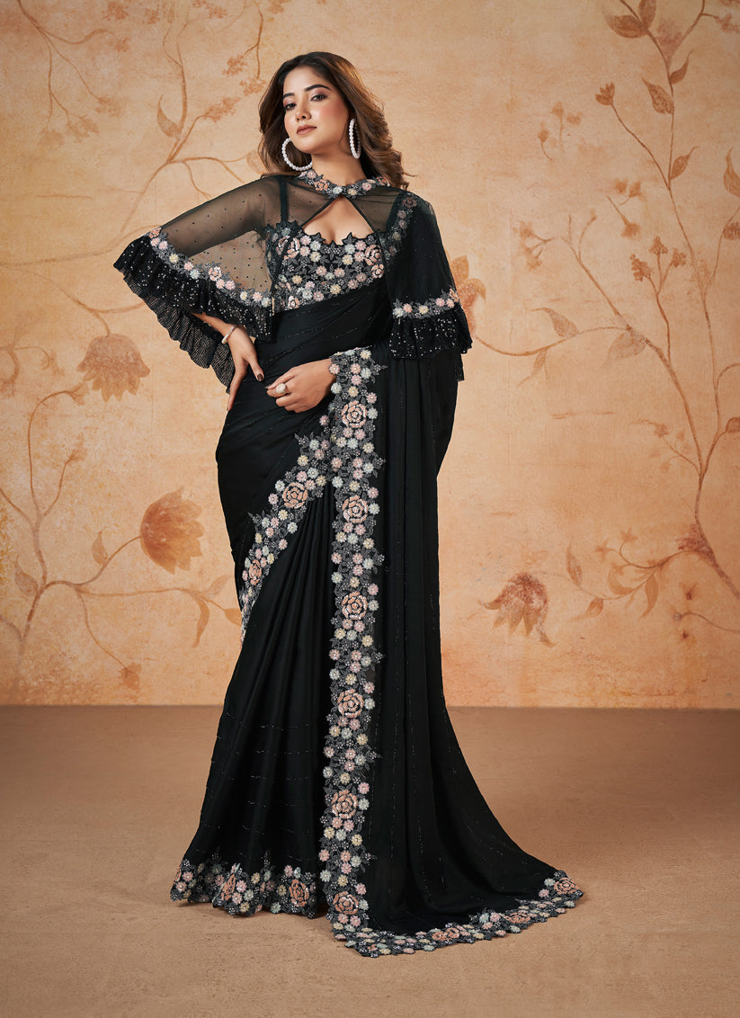 Black Designer Saree for Wedding