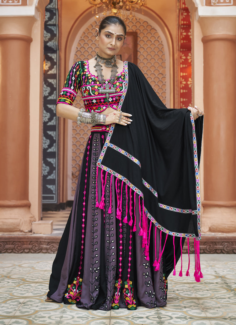 Multicolor Viscose Rayon Navratri Specials Chaniya Choli