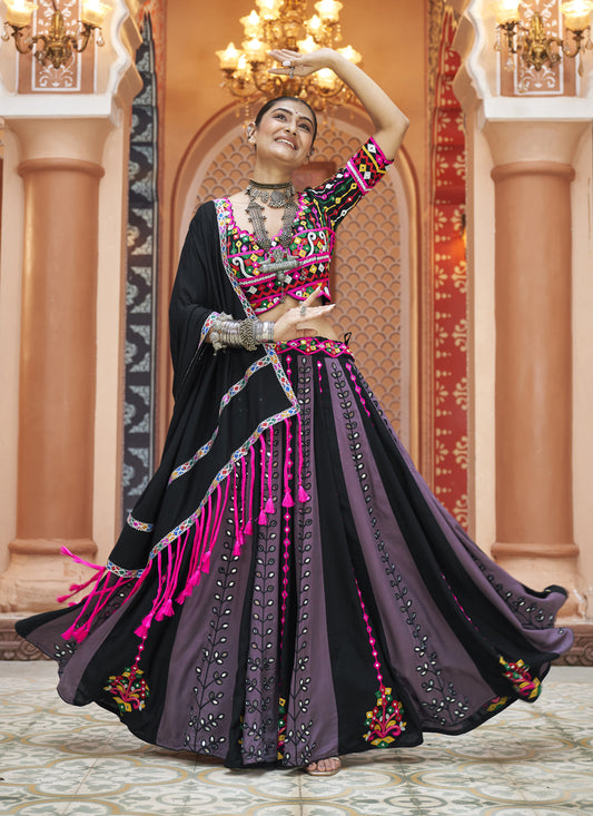 Multicolor Viscose Rayon Navratri Specials Chaniya Choli