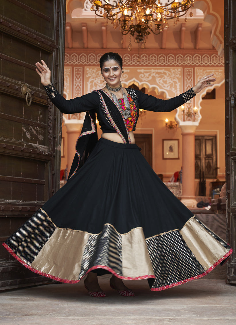 Balck Viscose Rayon Navratri Specials Chaniya Choli