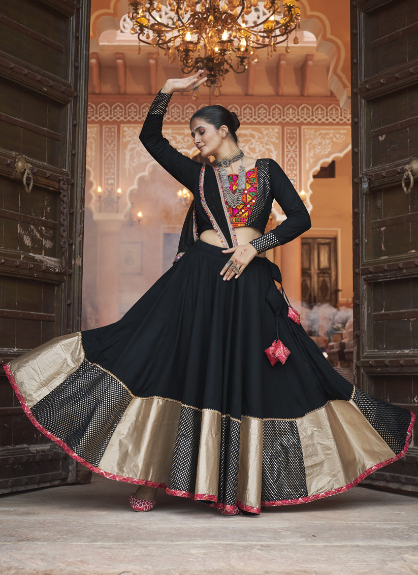 Balck Viscose Rayon Navratri Specials Chaniya Choli