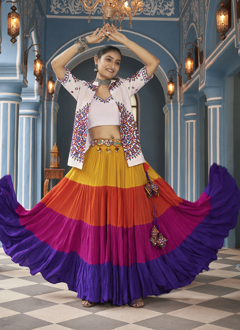 Multicolor Viscose Rayon Navratri Special Chaniya Choli