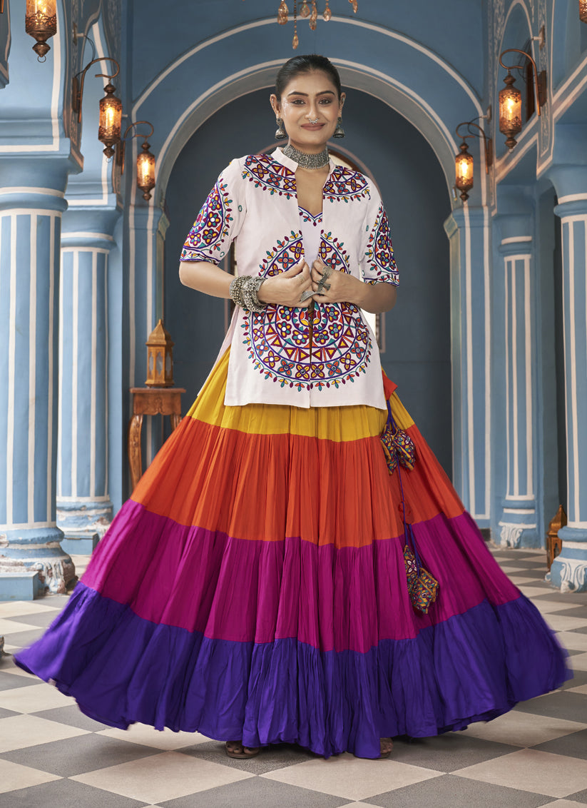 Multicolor Viscose Rayon Navratri Special Chaniya Choli