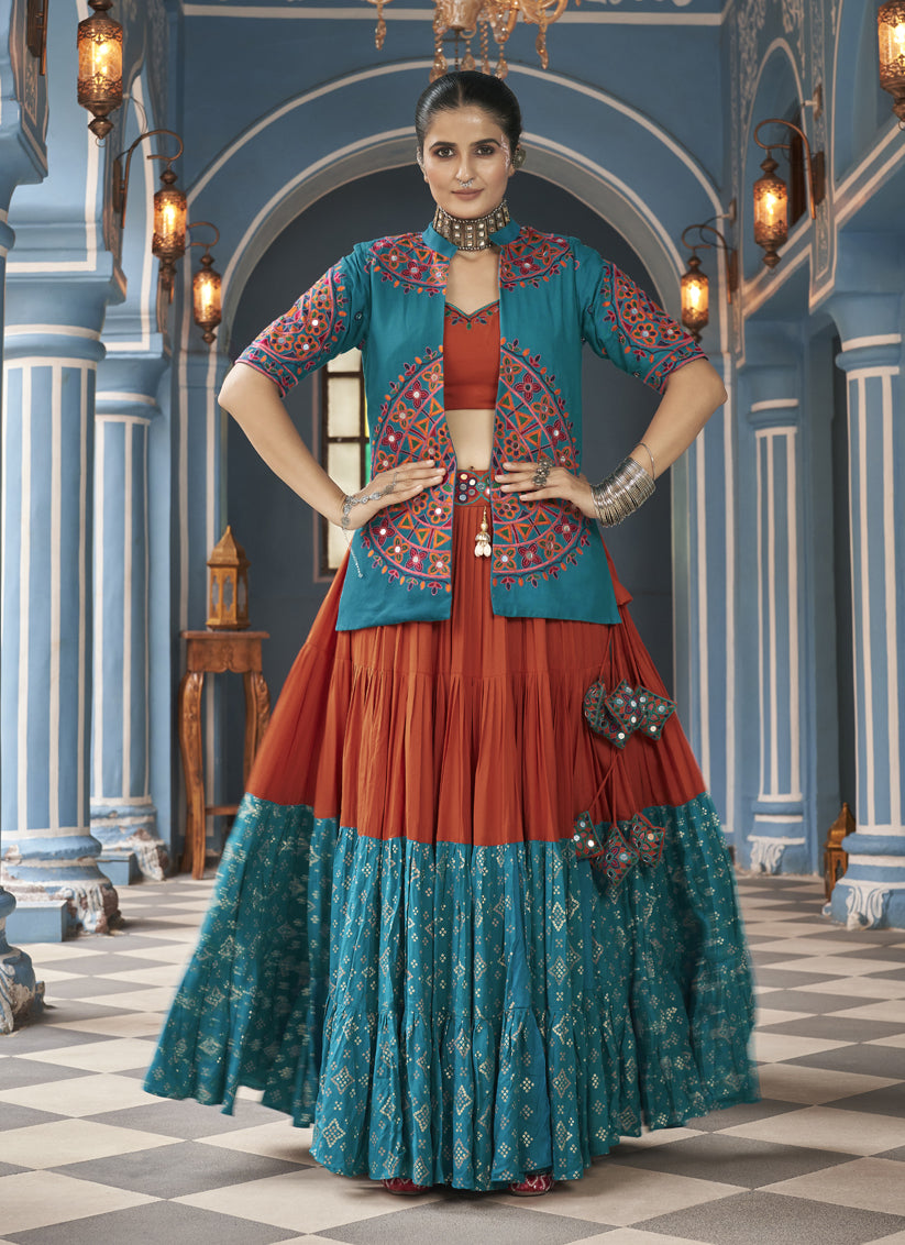 Multicolor Viscose Rayon Navratri Special Chaniya Choli