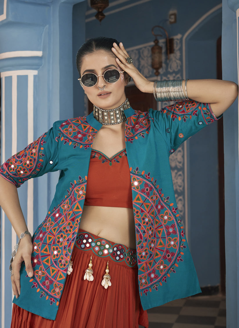 Multicolor Viscose Rayon Navratri Special Chaniya Choli