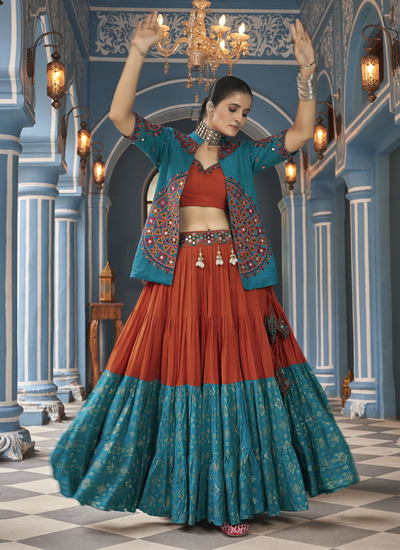 Multicolor Viscose Rayon Navratri Special Chaniya Choli