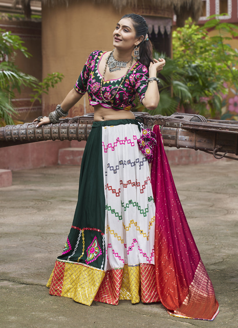 Multicolor Viscose Rayon Navratri Special Chaniya Choli