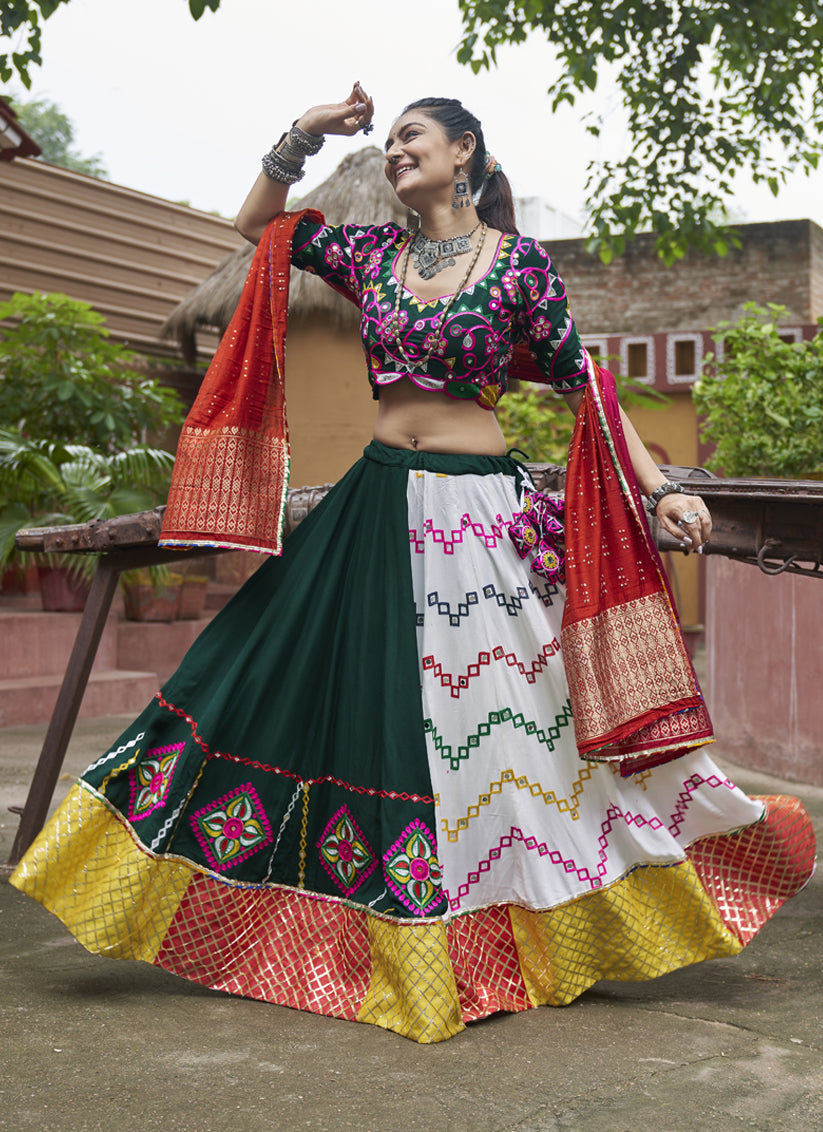 Multicolor Viscose Rayon Navratri Special Chaniya Choli