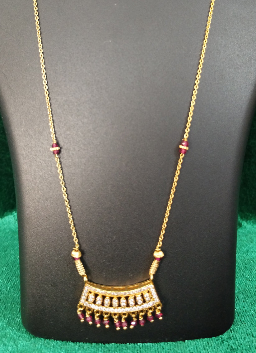 Golden Alloy Pendant Set