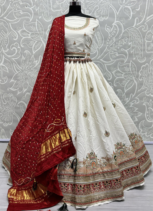 White Silk Heavy Designer Lehenga Choli Set