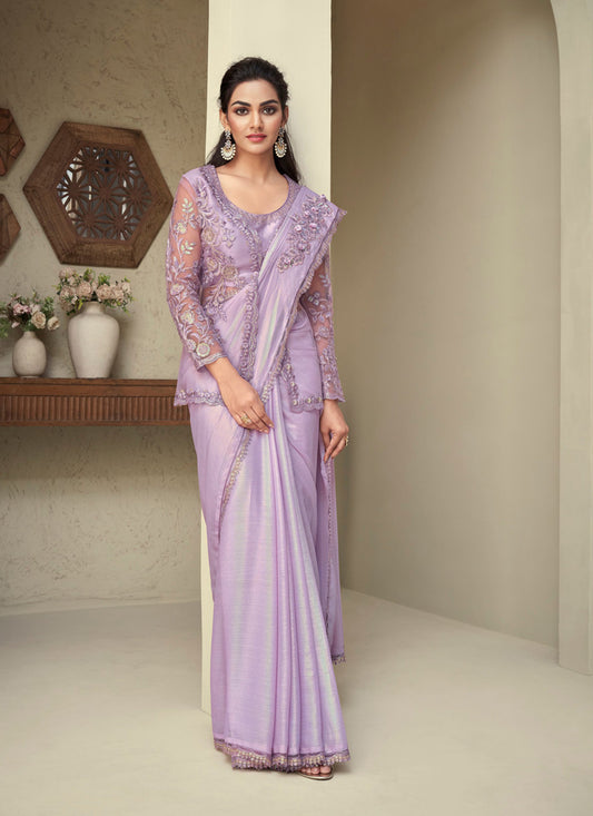 Lavender Designer Saree