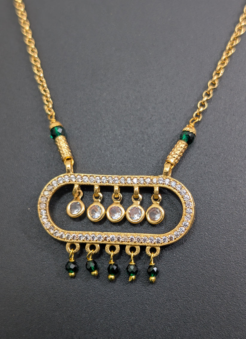 Golden Alloy Pendant Set