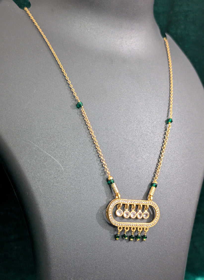 Golden Alloy Pendant Set