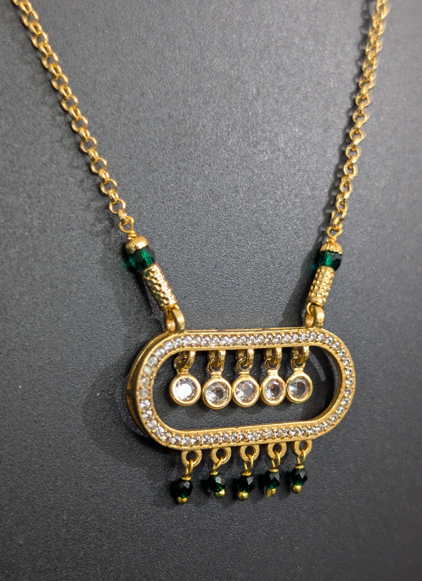 Golden Alloy Pendant Set