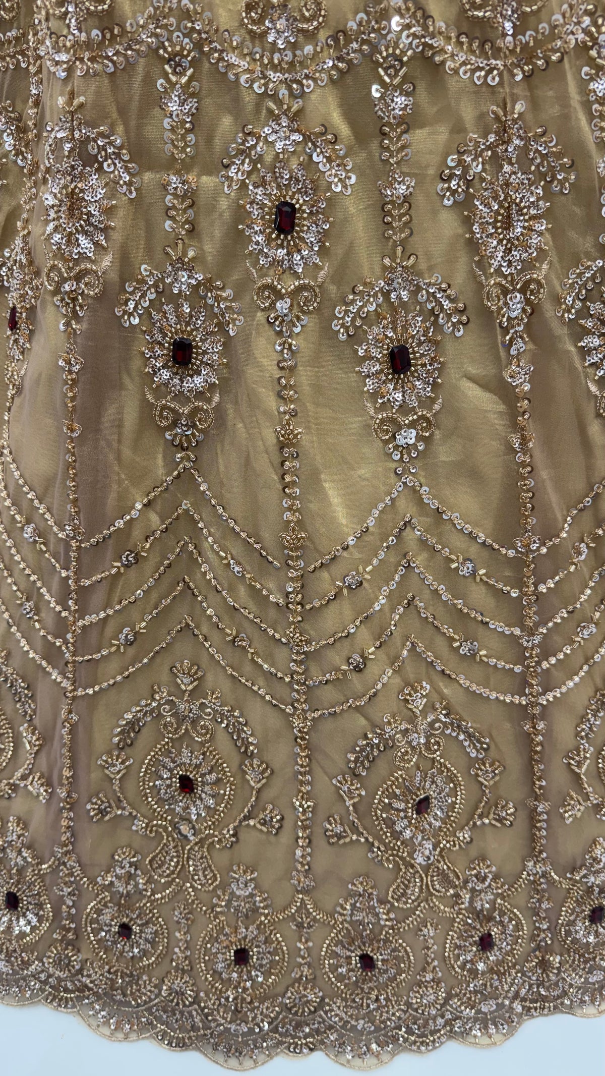 Beige Heavy Bridal Embroidered Lehenga Choli