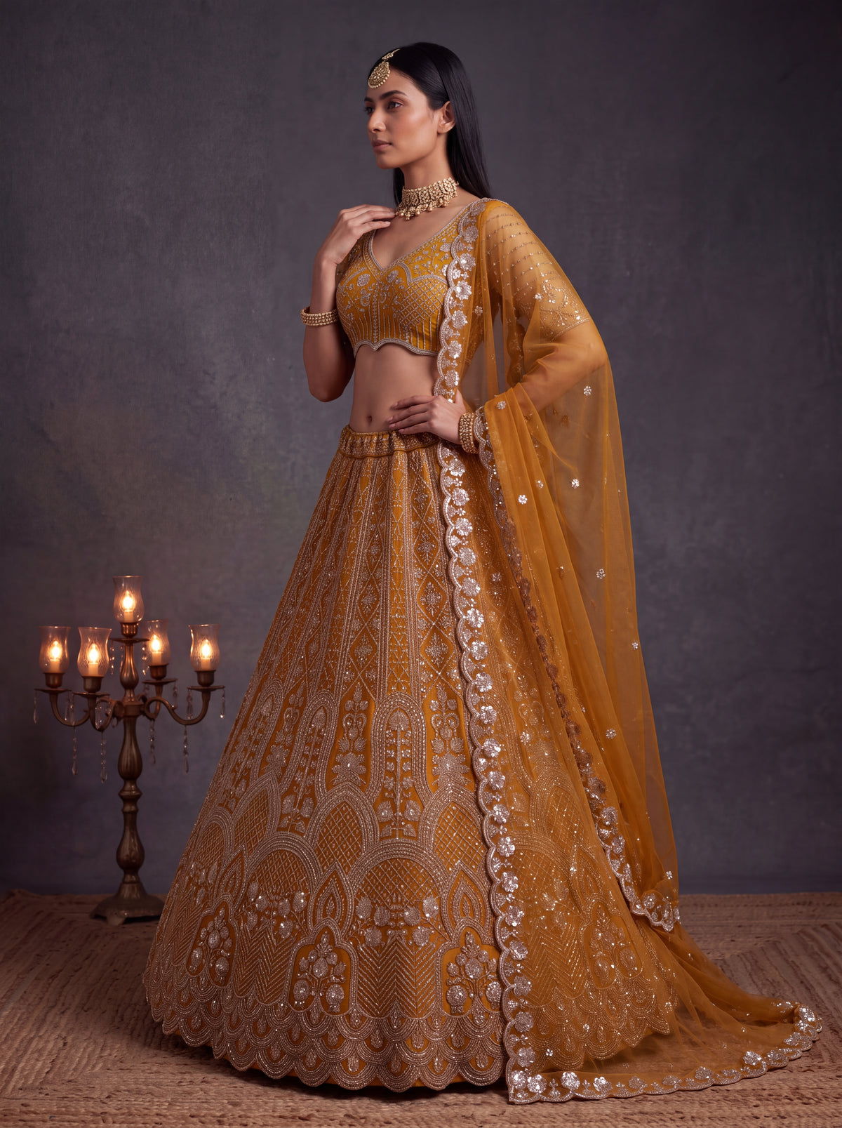 Elegant Rust Designer Wedding Wear Lehenga Choli