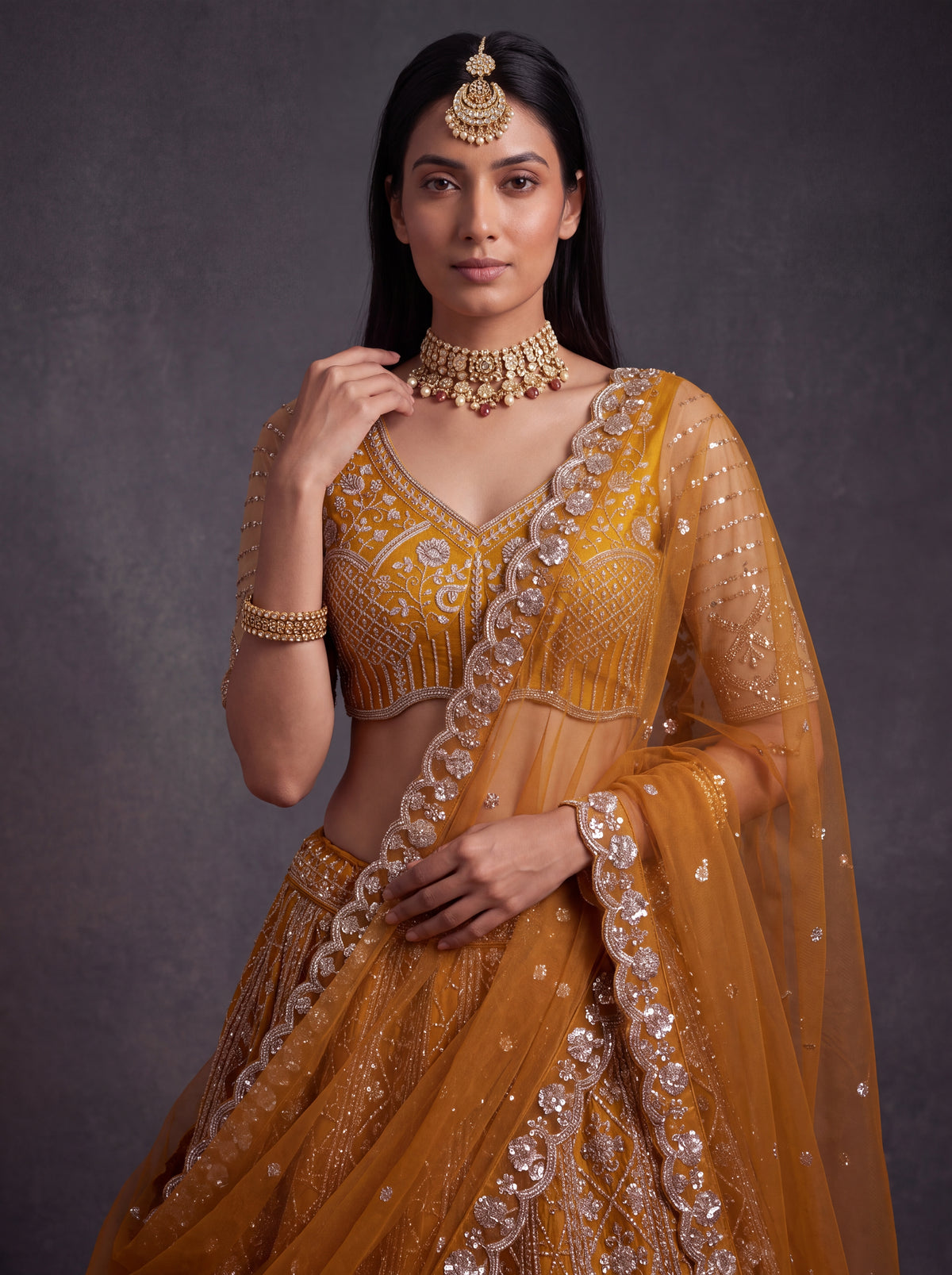 Elegant Rust Designer Wedding Wear Lehenga Choli