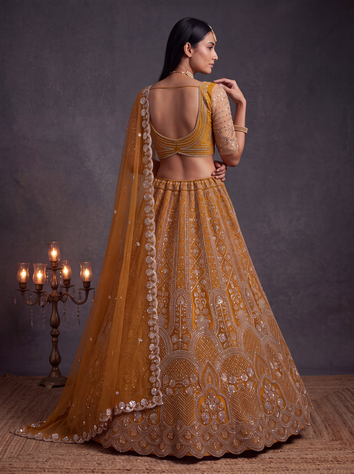 Elegant Rust Designer Wedding Wear Lehenga Choli