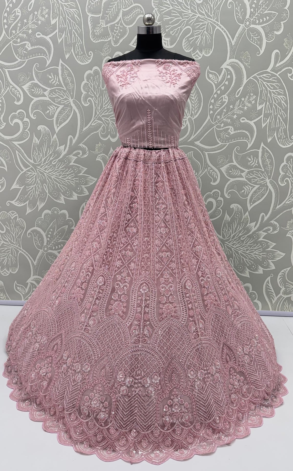 Gorgeous Pink Designer Wedding Wear Lehenga Choli