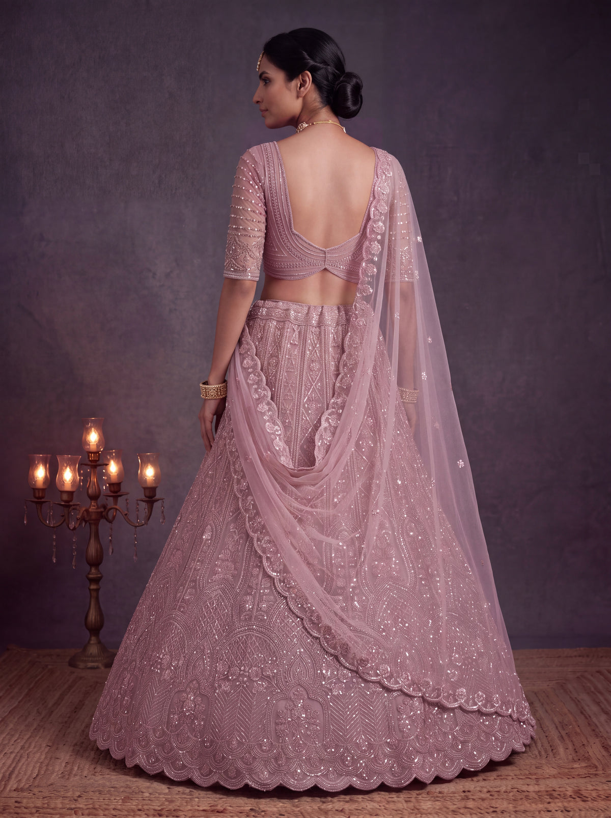 Gorgeous Pink Designer Wedding Wear Lehenga Choli
