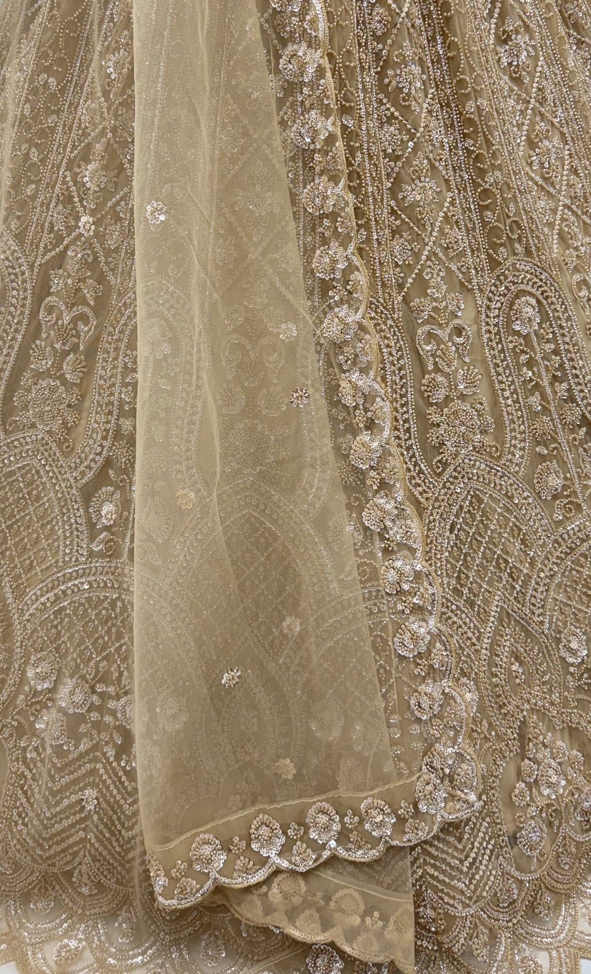 Beautiful Chikoo Designer Wedding Wear Lehenga Choli