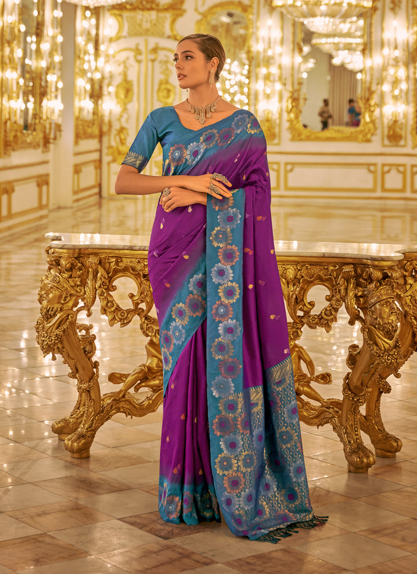 Magenta Banarasi Silk Woven Saree