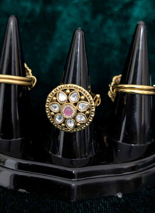 Rose Pink Diamond & Gemstone Ring For Women
