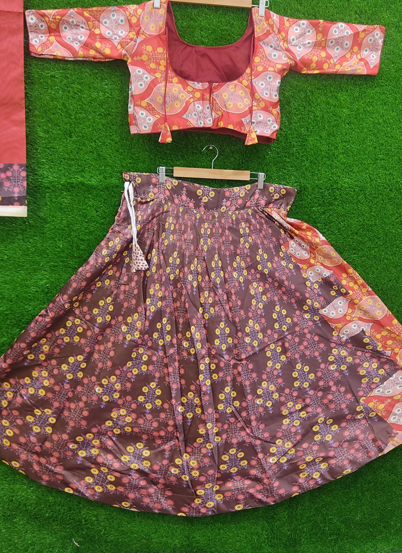 Multi Color Cotton Silk Printed Chaniya Choli