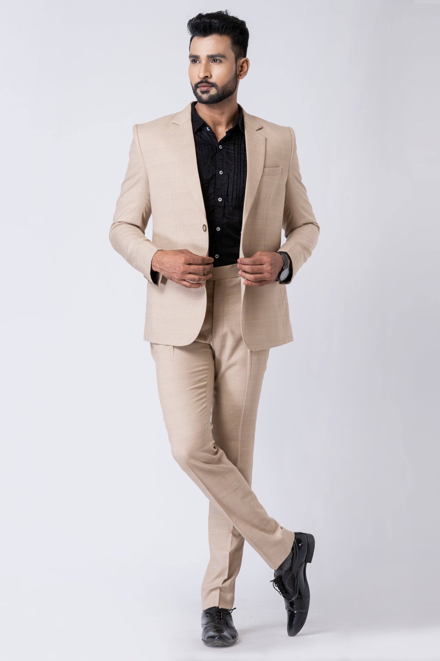 Beige Men’s Classic 2-Piece Business Suit