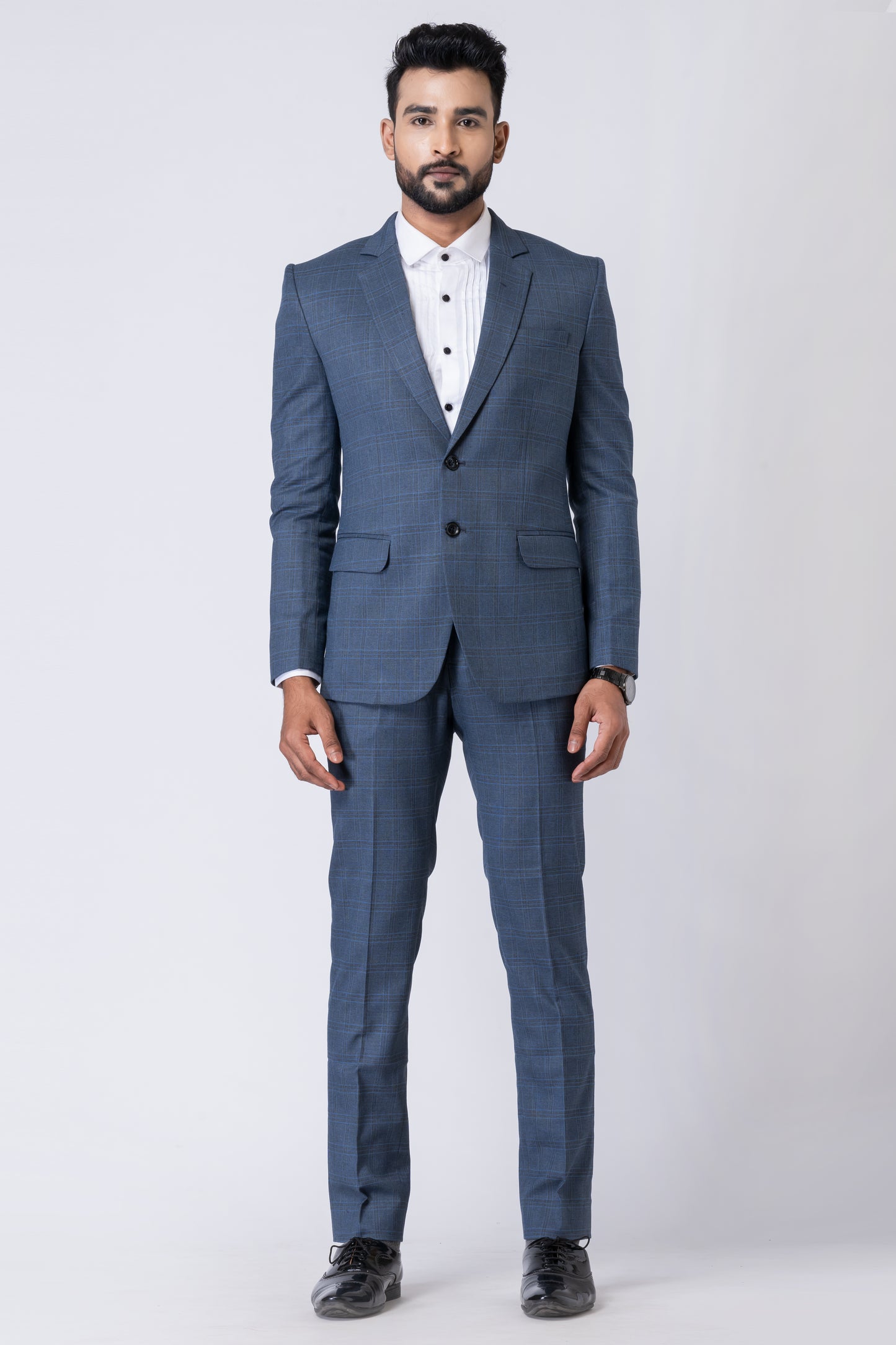 Light Navy Blue Men’s Classic 2-Piece Business Suit