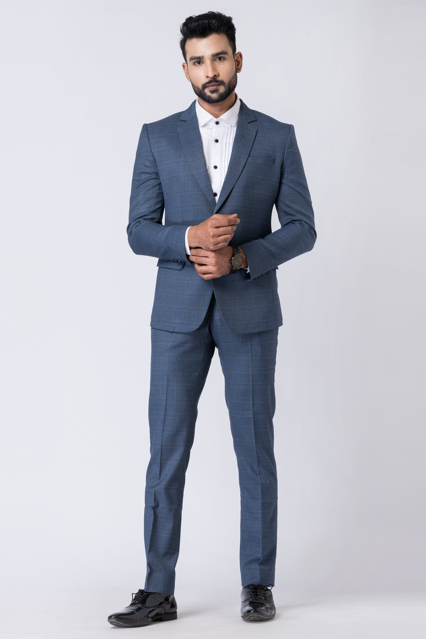 Light Navy Blue Men’s Classic 2-Piece Business Suit