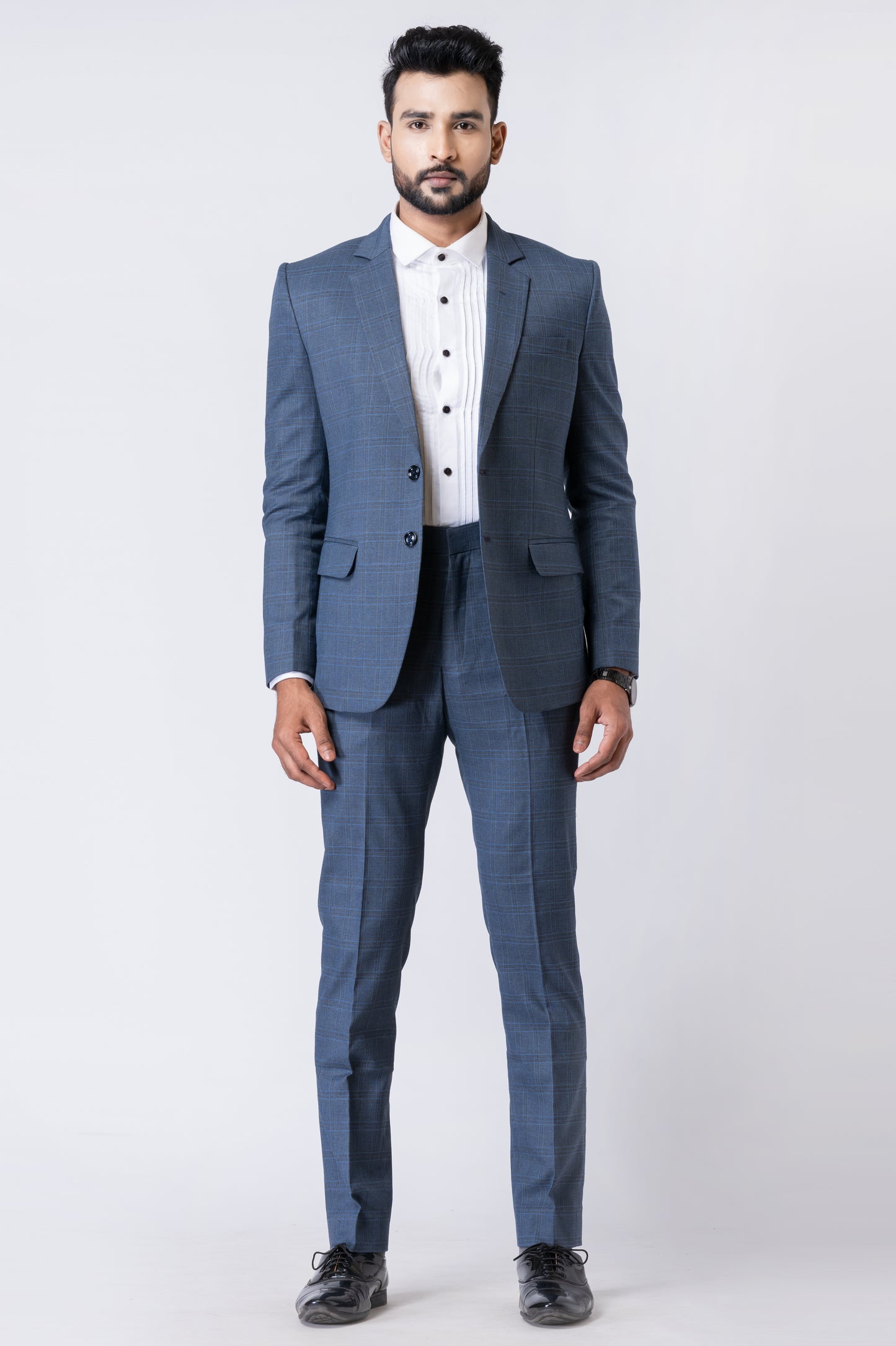 Light Navy Blue Men’s Classic 2-Piece Business Suit