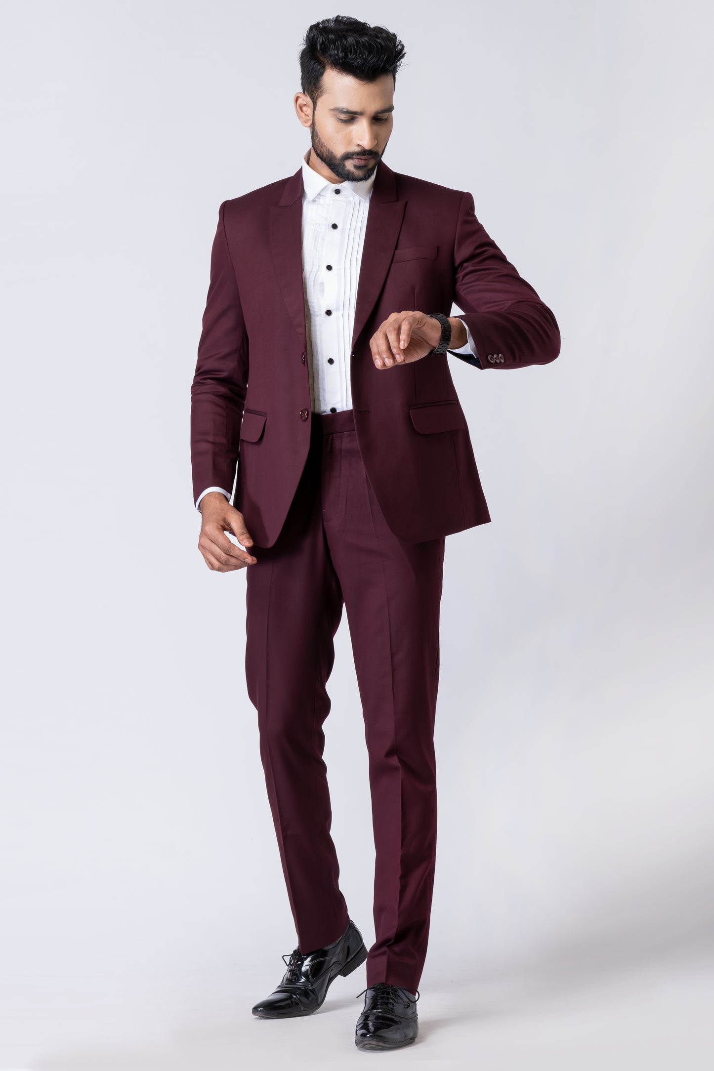 Wine Men’s Classic 2-Piece Business Suit