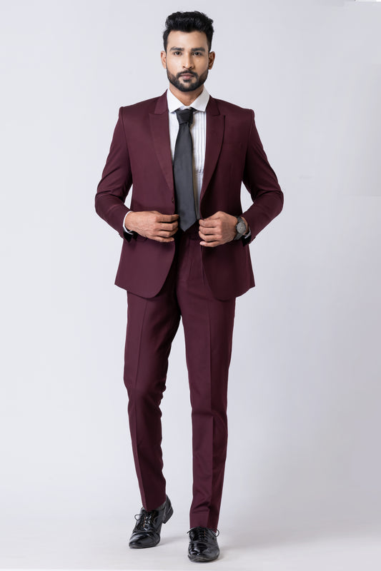 Wine Men’s Classic 2-Piece Business Suit
