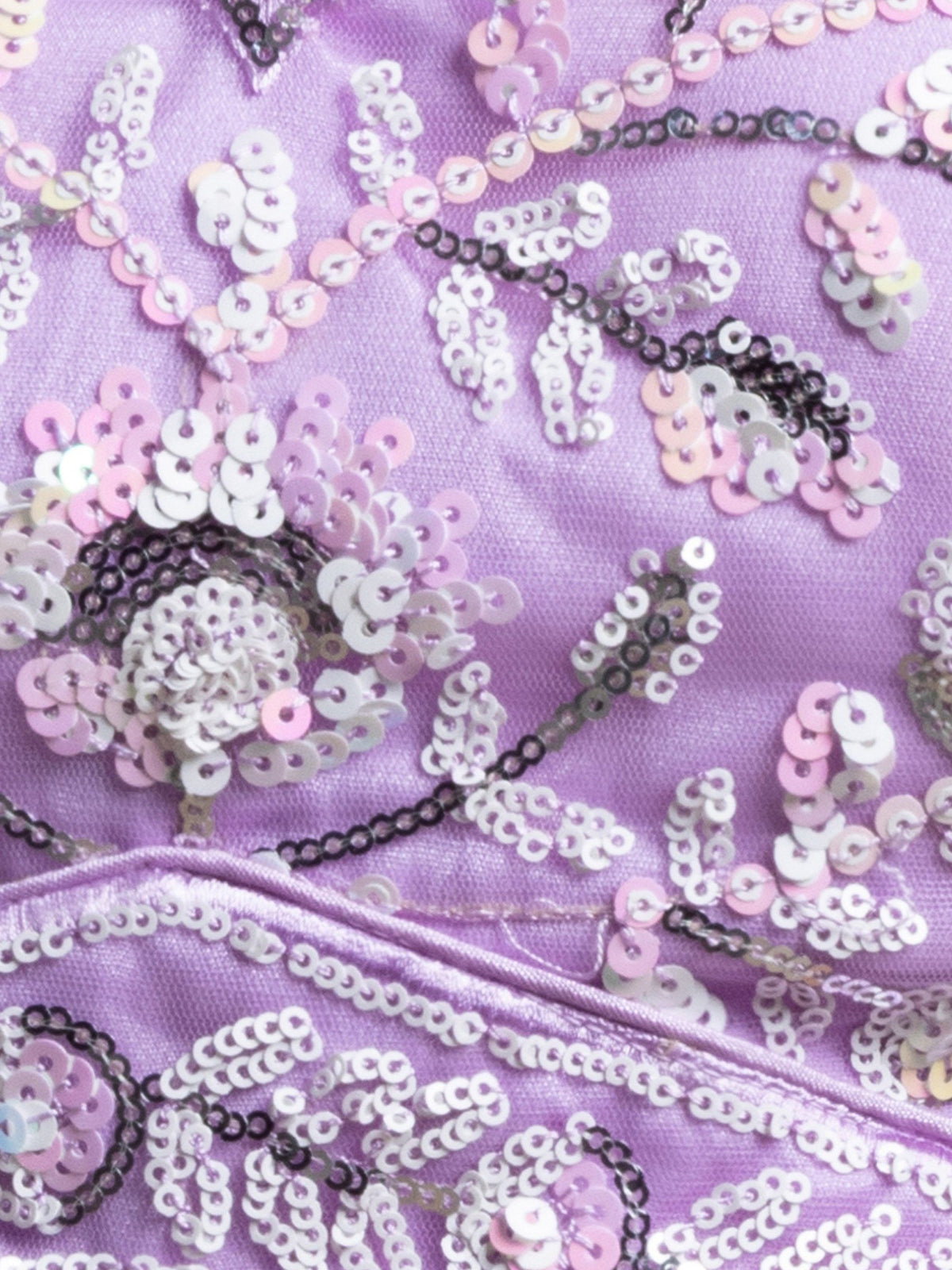 Lavender Soft Net Sequins Embroidered Lehenga Choli