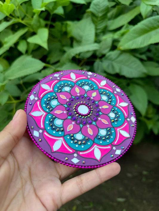 Purple Mandala ArtWork Fridge Magnet (4.5 inches)