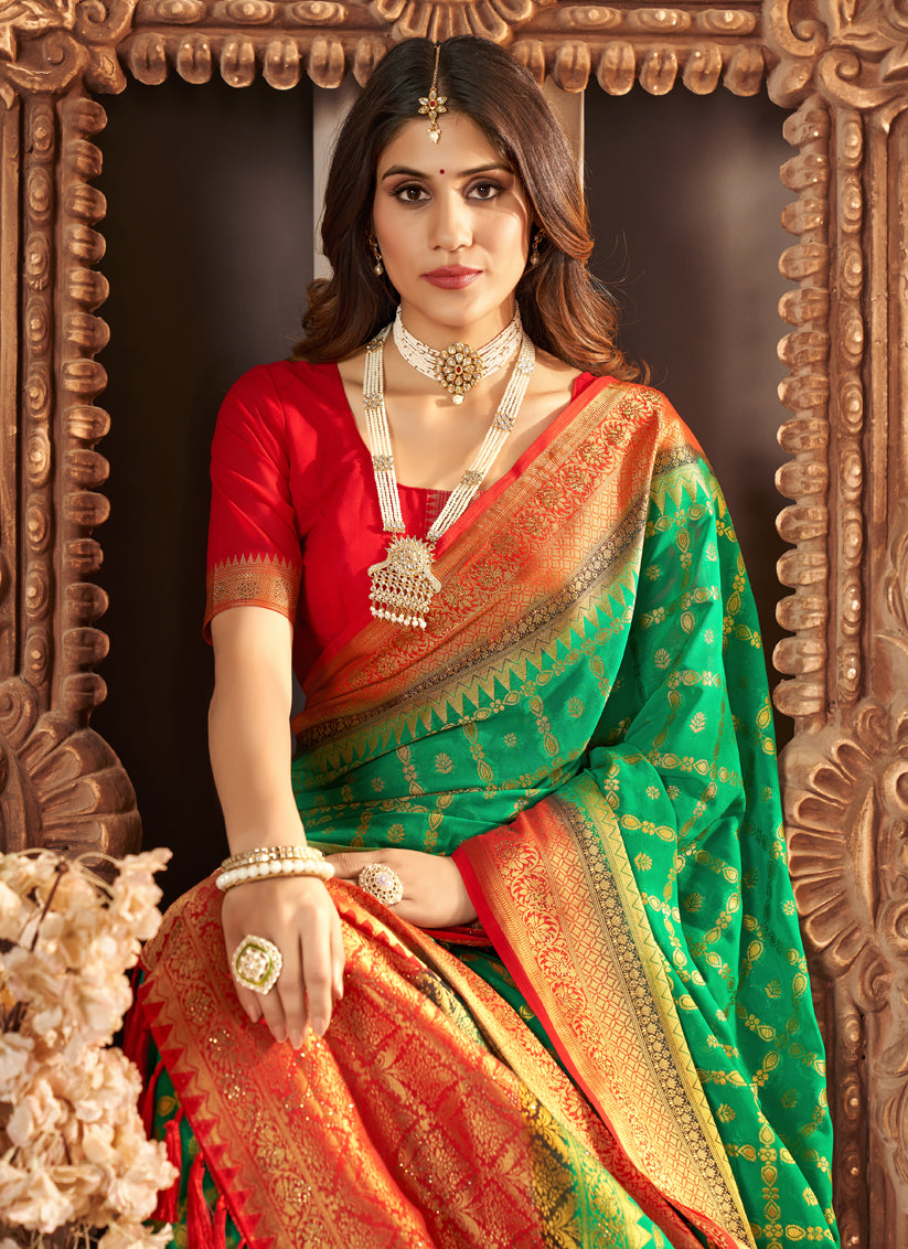 Green Viscose Georgette Designer Saree