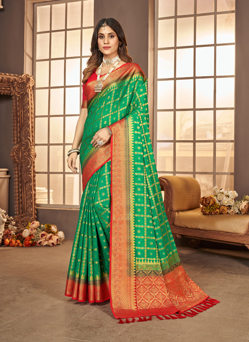 Green Viscose Georgette Designer Saree