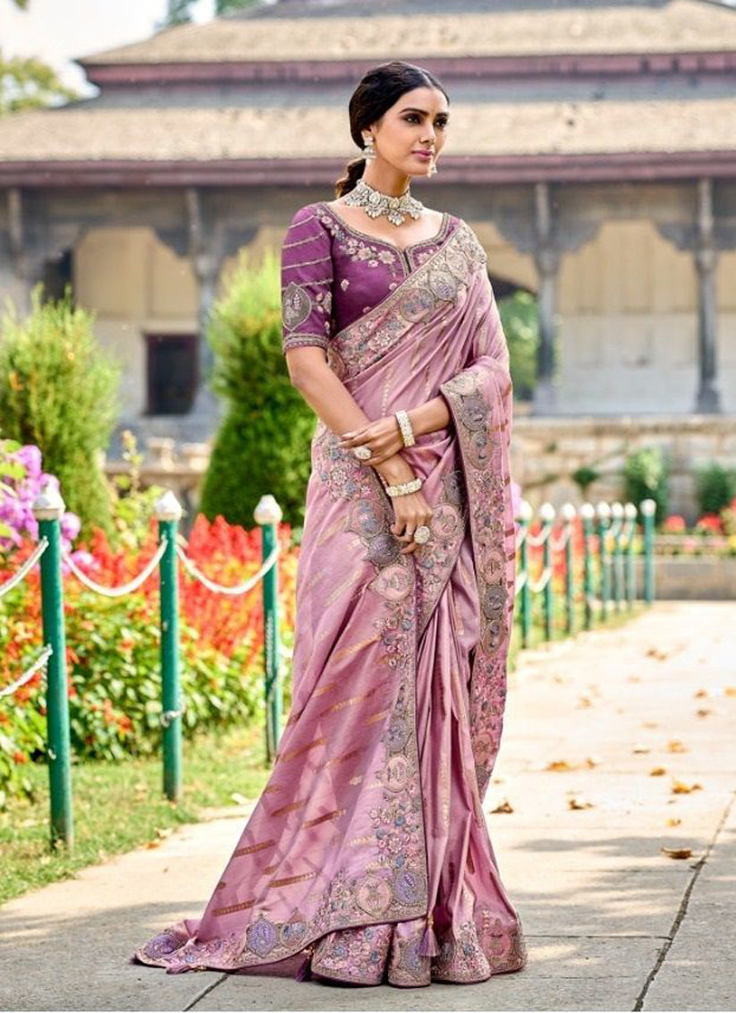 Pink Gadhwal Silk Designer Saree