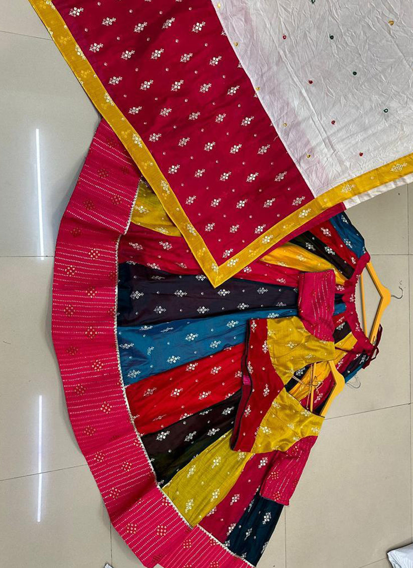 Multicolor Art Silk Navratri Specials Chaniya Choli