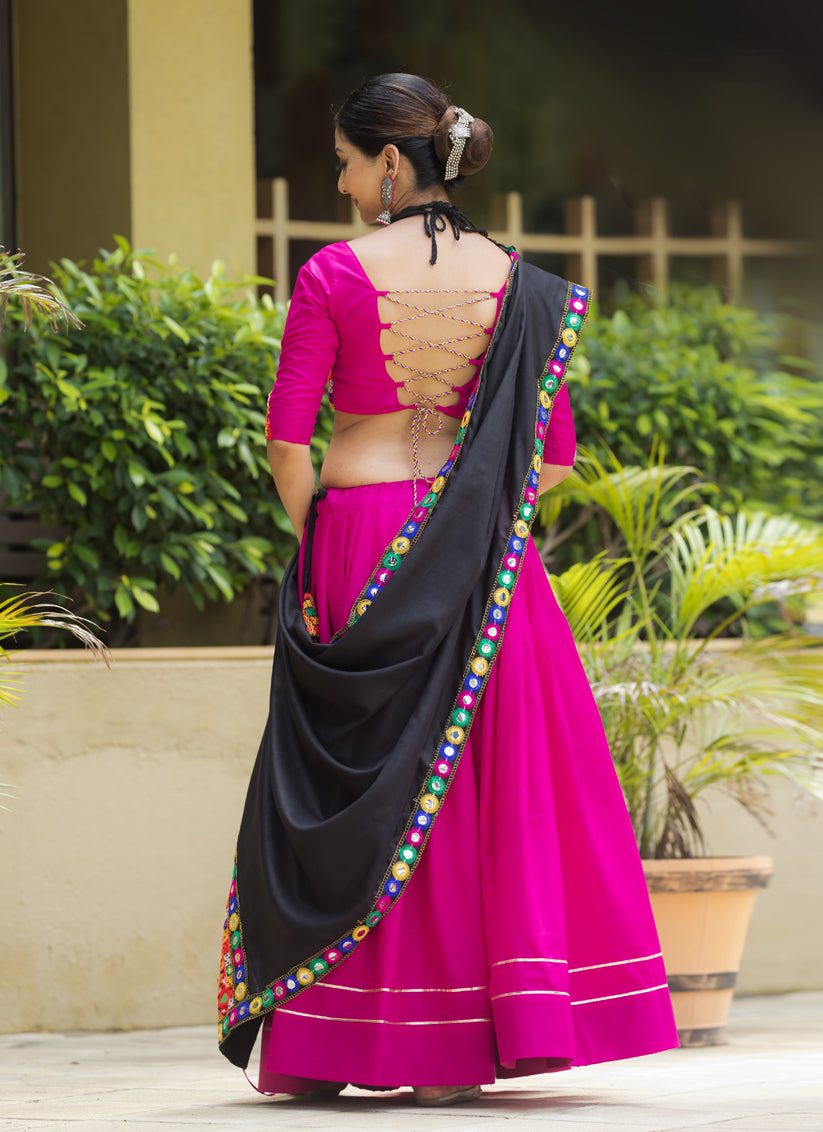 Rani Pink Pure Cotton Navratri Special Chaniya Choli