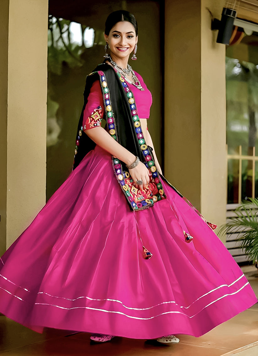 Rani Pink Pure Cotton Navratri Special Chaniya Choli