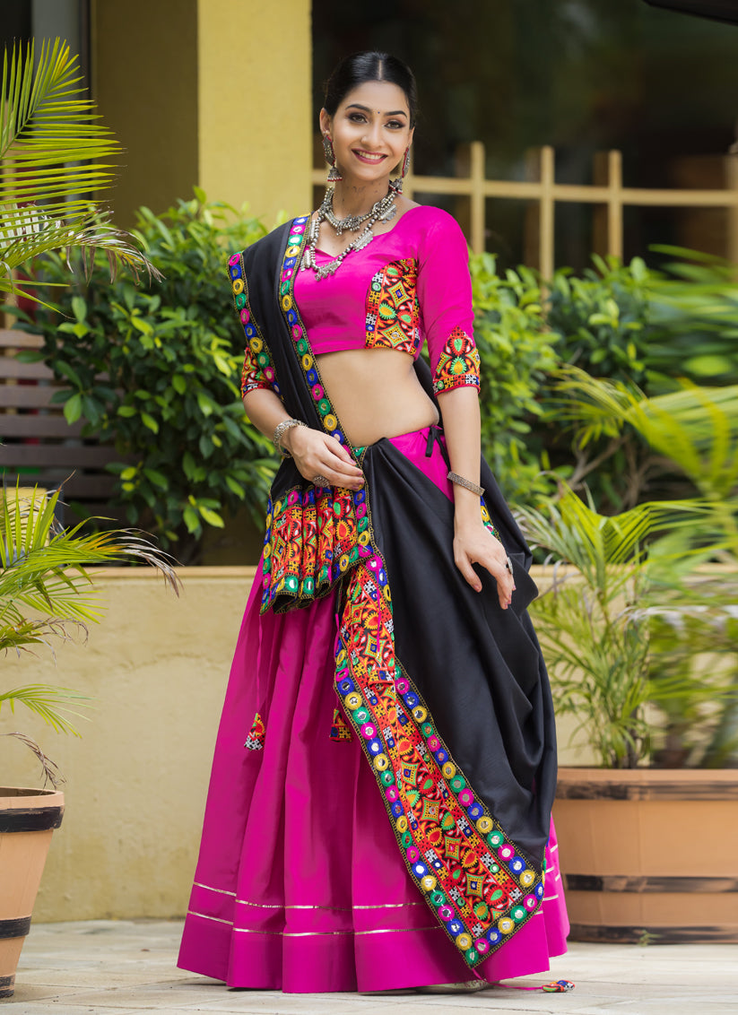 Rani Pink Pure Cotton Navratri Special Chaniya Choli