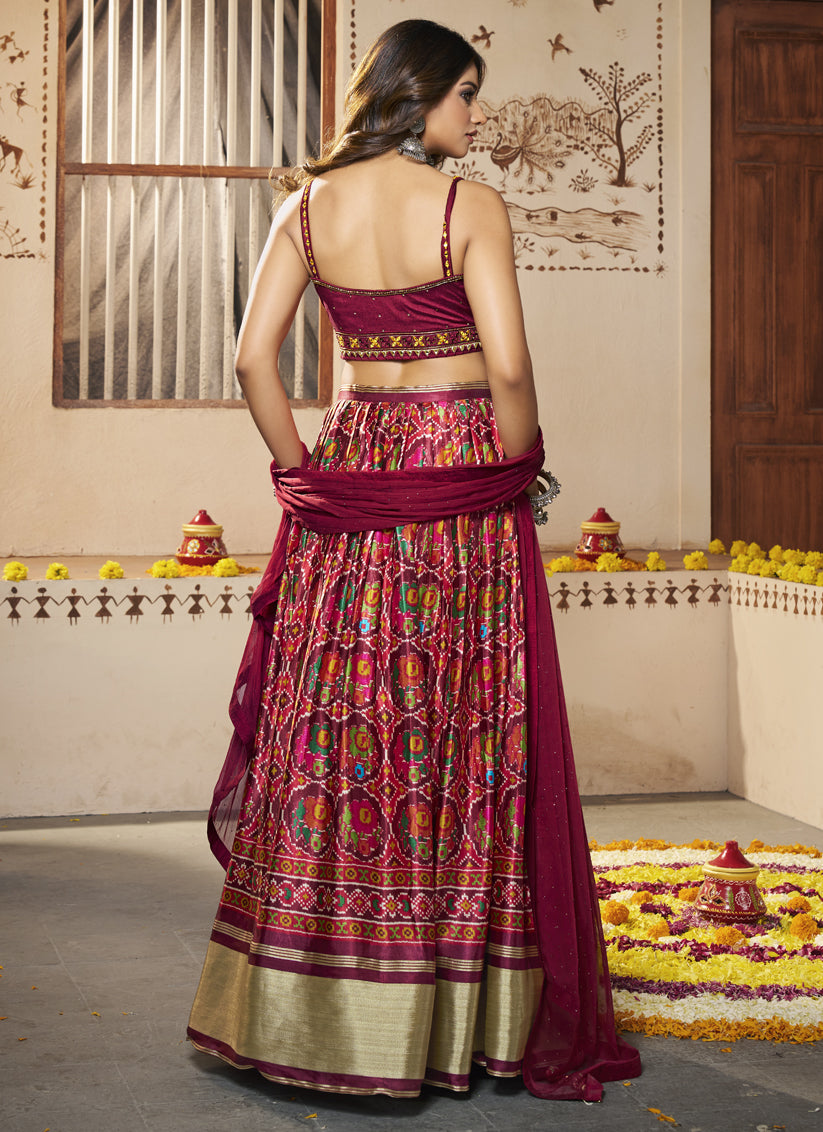 Multicolor Silk Designer Lehenga Choli Set